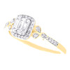 10K Yellow Gold Baguette Diamond Women's Rectangle Teardrop Promise Ring 1/4 CT