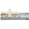 10K Yellow Gold Baguette Diamond Screw Pattern Flat Latin Cross Pendant 1/2 CT