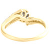 10K Yellow Gold Baguette Diamond 2 Row Bypass Circle Halo Promise Ring 1/5 CT