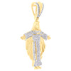 10K Yellow Gold Natural Diamond Men's Jesus Christ The Redeemer Pendant 1/2 CT