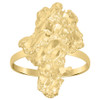10K Yellow Gold Women's Diamond Cut 22.5mm Classic Band Nugget Cluster Ring