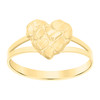 10K Yellow Gold Women's Diamond Cut 10mm Split Shank Nugget Pattern Heart Ring