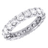 14K White Gold Prong Set Diamond Eternity Wedding Band Anniversary Ring 3 CT.