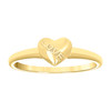 10K Yellow Gold Women's High Polished 6mm Band Block Font LOVE Dome Heart Ring