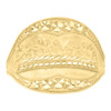 10K Yellow Gold Womens Diamond Cut 17mm Religious Band Last Supper Portrait Ring