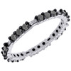 Black Diamond Eternity Wedding Band Ladies Sterling Silver Fashion Ring 0.84 Ct.