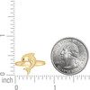 10K Yellow Gold Women's Polished 14mm Black Enamel Sea Life Band Dolphin Ring