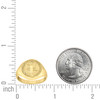 10K Yellow Gold Men's Textured 15.5mm Domed Religious St. Benedict Signet Ring