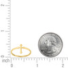 10K Yellow Gold Women's High Polished 10.5mm Religious Band Pointed Cross Ring