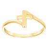 10K Yellow Gold Women's Polished 8.5mm Religious Bypass Band Latin Cross Ring