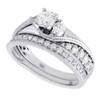 Diamond Engagement Wedding Ring 14K White Gold Solitaire Bridal Set 0.89 Tcw.