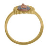 10K Tri Color Gold Womens 13mm Texture Floral Border Oval Lady of Guadalupe Ring