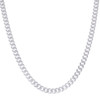 Sterling Silver Rhodiumed D/C 7mm Solid Miami Cuban Pyramid Chain | 18" to 26"