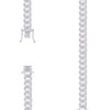 Sterling Silver Rhodiumed D/C 10mm Solid Miami Cuban Pyramid Chain | 20" to 26"