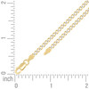 Sterling Silver Two-Tone Gold Plated D/C 3mm Super Flat Curb  Chain | 14" to 24"