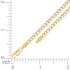 Sterling Silver Two-Tone Gold Plated D/C 3.5mm Super Flat Curb  Chain 16" to 24"
