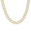 Sterling Silver Two-Tone Gold Plated D/C 7mm Super Flat Curb  Chain | 16" to 24"