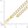 Sterling Silver Two-Tone Gold Plated D/C 7mm Super Flat Curb  Chain | 16" to 24"