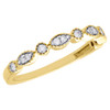 10K Yellow Gold Diamond Anniversary Ring Ladies Milgrain Wedding Band 0.17 Ct.