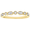 10K Yellow Gold Diamond Anniversary Ring Ladies Milgrain Wedding Band 0.17 Ct.