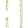 Sterling Silver Two-Tone Gold Plated D/C 8.5mm Super Flat Curb  Chain 18" to 26"