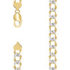 Sterling Silver Two-Tone Gold Plated D/C 10.5mm Super Flat Curb  Chain 20" - 26"