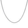 925 Sterling Silver Rhodium Finish 2mm Solid Super Flat Curb  Chain | 14" to 26"