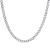 Sterling Silver Rhodium Finish 3.5mm Solid Super Flat Curb  Chain | 16" to 20"