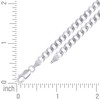 Sterling Silver Rhodium Finish 4.5mm Solid Super Flat Curb  Chain | 16" to 26"