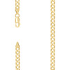 925 Sterling Silver Yellow Gold Plated 4mm Super Flat Curb  Chain | 16" to 24"