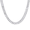 925 Sterling Silver Rhodium Finish 7mm Solid Super Flat Curb  Chain | 18" to 28"