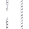 925 Sterling Silver Rhodium Finish 7mm Solid Super Flat Curb  Chain | 18" to 28"