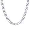 Sterling Silver Rhodium Finish 7.5mm Solid Super Flat Curb  Chain | 18" to 26"