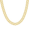 925 Sterling Silver Yellow Gold Plated 7.5mm Super Flat Curb  Chain | 18" to 24"