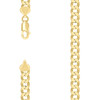 925 Sterling Silver Yellow Gold Plated 7.5mm Super Flat Curb  Chain | 18" to 24"