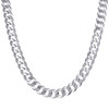 Sterling Silver Rhodium Finish 8.5mm Solid Super Flat Curb  Chain | 18" to 26"