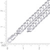 Sterling Silver Rhodium Finish 8.5mm Solid Super Flat Curb  Chain | 18" to 26"