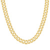 925 Sterling Silver Yellow Gold Plated 8.5mm Super Flat Curb  Chain | 18" to 26"