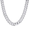 Sterling Silver Rhodium Finish 10.5mm Solid Super Flat Curb  Chain | 18" to 26"