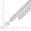 Sterling Silver Rhodium Finish 10.5mm Solid Super Flat Curb  Chain | 18" to 26"