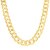 925 Sterling Silver Yellow Gold Plated 12.5mm Super Flat Curb  Chain 20" to 28"