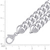 Sterling Silver Rhodium Finish 16mm Solid Super Flat Curb  Chain | 22" to 28"