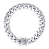 925 Sterling Silver Rhodium Plated 12.5mm Hollow Miami Cuban Bracelet | 8" to 9"