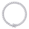 925 Sterling Silver Rhodium Plated Unisex 6.5mm Hollow Miami Cuban Bracelet | 7"