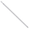925 Sterling Silver Rhodium Finish 6mm Solid Super Flat Curb  Bracelet | 9"