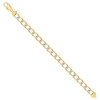 925 Sterling Silver Two-Tone Gold Plated D/C 10.5mm Super Flat Curb  9" Bracelet