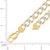 925 Sterling Silver Two-Tone Gold Plated D/C 10.5mm Super Flat Curb  9" Bracelet