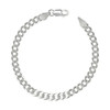 925 Sterling Silver Unisex Polished 5mm Solid Super Flat Curb  Bracelet | 7"