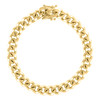 Sterling Silver Yellow Gold Plated 8.5mm Solid Miami Cuban Bracelet | 8" to 9"