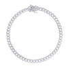 Sterling Silver Rhodiumed D/C 5mm Solid Miami Cuban Pyramid Bracelet | 7" to 9"